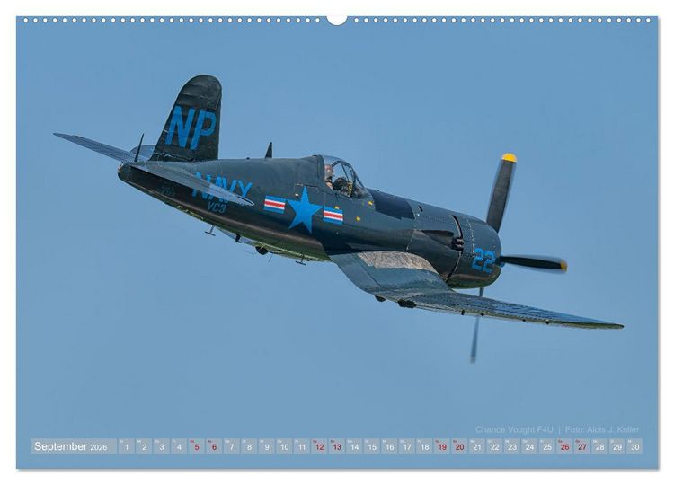 Produktbild: Historische Propellerflugzeuge 2026 (Wandkalender 2026 DIN A2 quer), CALVENDO Monatskalender