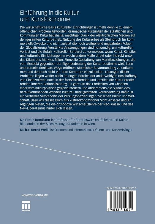 Produktbild: Einf&uuml;hrung in die Kultur- und Kunst&ouml;konomie