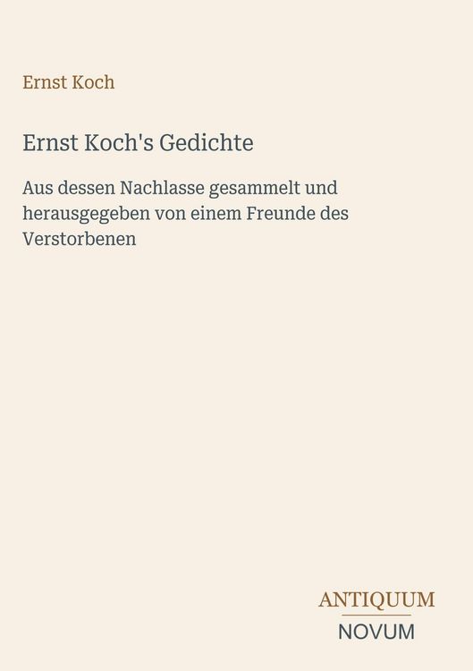 Produktbild: Ernst Koch's Gedichte