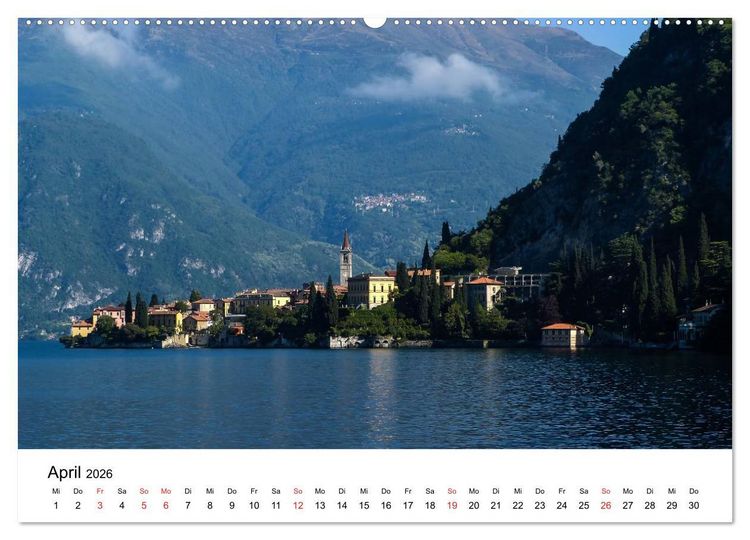 Produktbild: Impressionen vom Comer See (hochwertiger Premium Wandkalender 2026 DIN A2 quer), Kunstdruck in Hochglanz