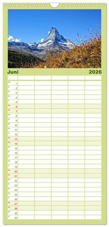 Produktbild: Familienplaner 2026 - MATTERHORN Impressionen mit 5 Spalten (Wandkalender, 21 x 45 cm) CALVENDO