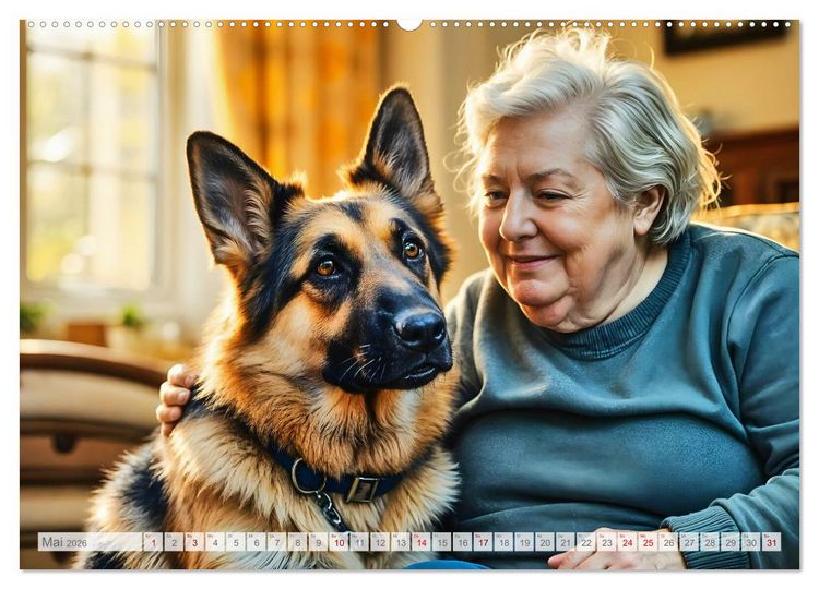 Produktbild: Sch&auml;ferhund 24/7 - Keine Pause f&uuml;r echte Helden (Wandkalender 2026 DIN A2 quer), CALVENDO Monatskalender