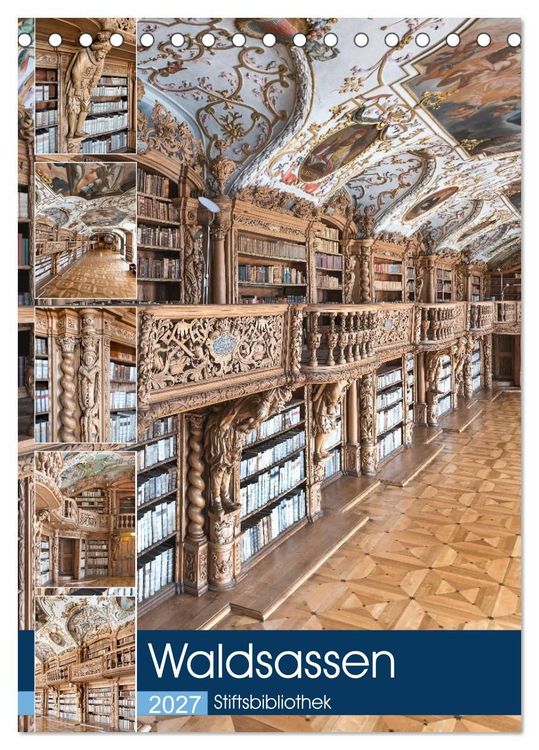 Produktbild: Waldsassen Stiftsbibliothek (Tischkalender 2027 DIN A5 hoch), CALVENDO Monatskalender