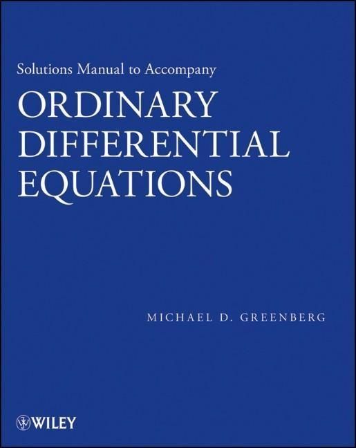 Produktbild: Solutions Manual to accompany Ordinary Differential Equations