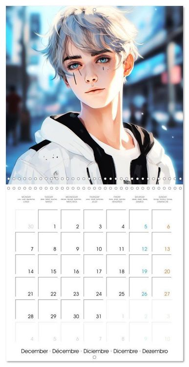 Produktbild: Manga boys (Calendrier mural carr&eacute; 2026 30x30 cm) Calendrier double avec une page pour vos prises de notes