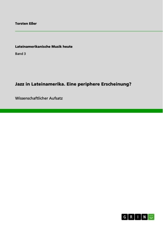 Produktbild: Jazz in Lateinamerika. Eine periphere Erscheinung?
