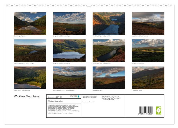 Produktbild: Wicklow Mountains (High Quality Premium Wall Calendar 2026 DIN A2 landscape),CALVENDO 12 Month Wall Calendar