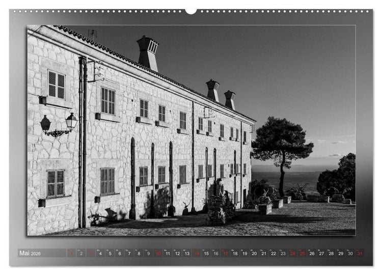 Produktbild: Mallorca Schwarz Wei&szlig; (hochwertiger Premium Wandkalender 2026 DIN A2 quer), Kunstdruck in Hochglanz