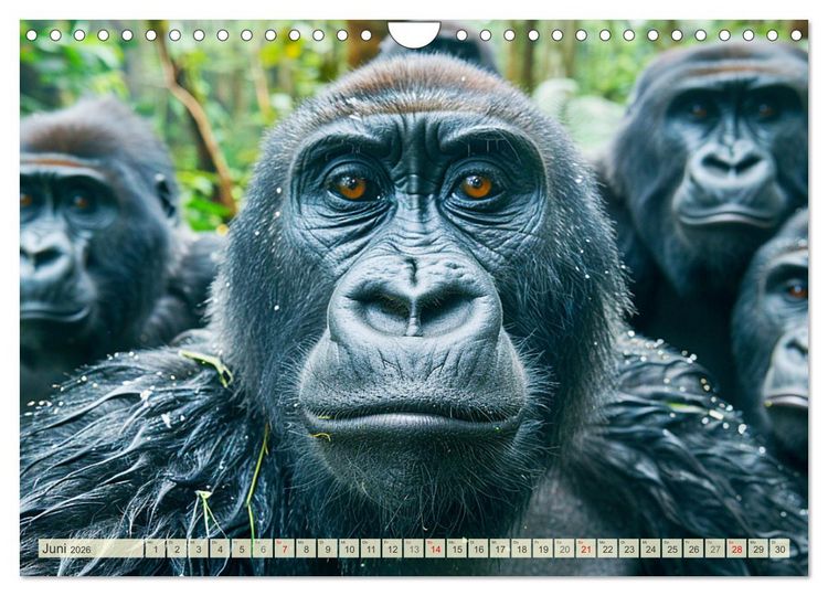 Produktbild: Affige Selfies. Tierisch witziges aus dem Dschungel (Wandkalender 2026 DIN A4 quer), CALVENDO Monatskalender
