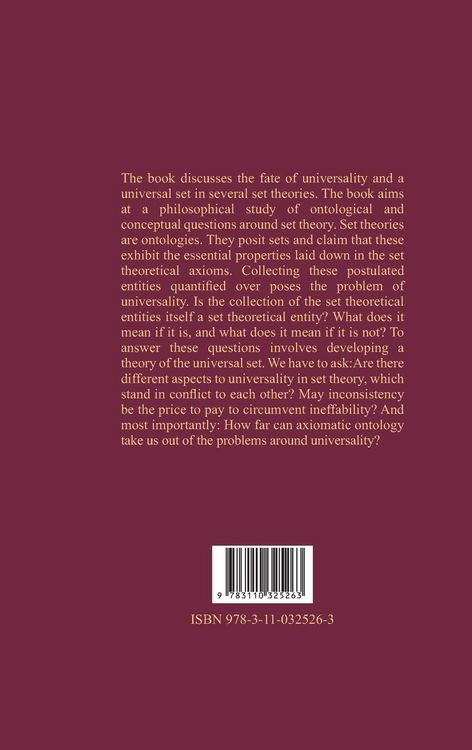 Produktbild: Universality in Set Theories