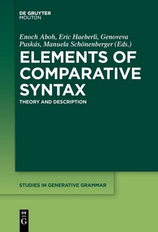 Produktbild: Elements of Comparative Syntax