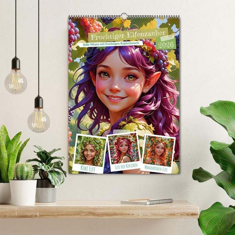 Produktbild: Fruchtiger Elfenzauber (Wandkalender 2026 DIN A2 hoch), CALVENDO Monatskalender