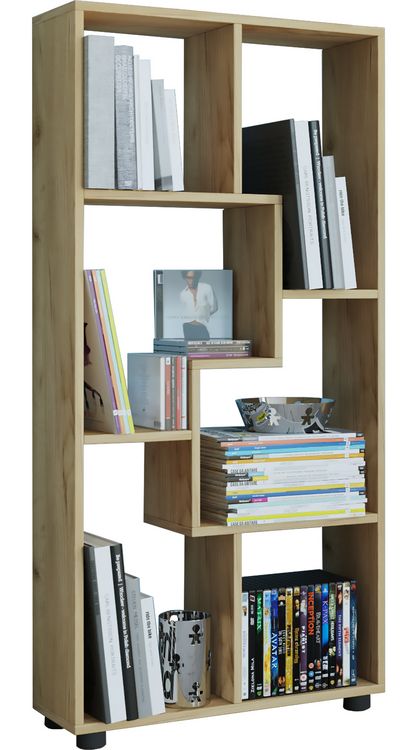 Produktbild: Holz Stand Regal Raumteiler B&uuml;cherregal Blina