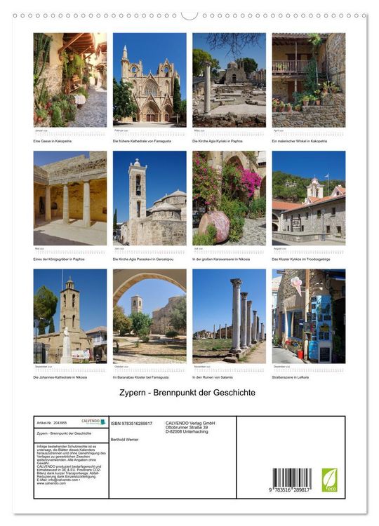 Produktbild: Zypern - Brennpunkt der Geschichte (hochwertiger Premium Wandkalender 2026 DIN A2 hoch), Kunstdruck in Hochglanz