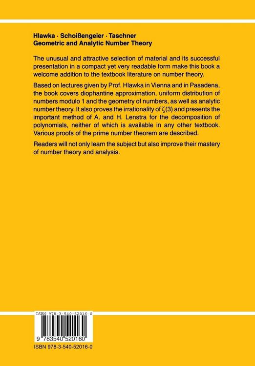 Produktbild: Geometric and Analytic Number Theory