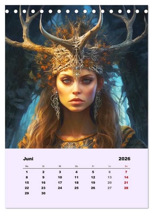 Produktbild: Magische Reise zu mystischen Wesen. Keltische Fantasie-Gestalten (Tischkalender 2026 DIN A5 hoch), CALVENDO Monatskalender