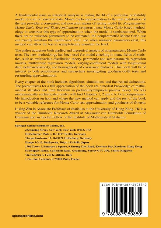 Produktbild: Nonparametric Monte Carlo Tests and Their Applications