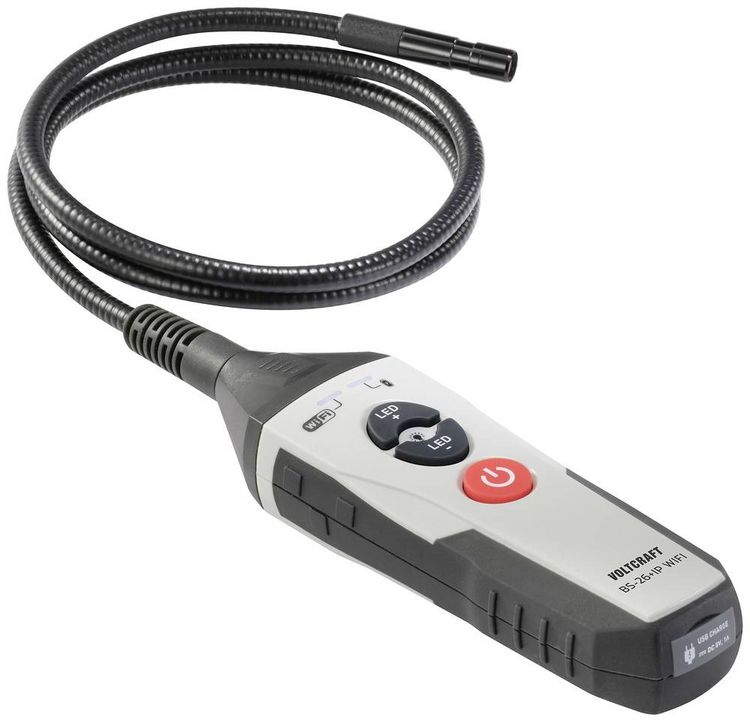 Produktbild: VOLTCRAFT BS-26+IP WIFI Endoskop Sonden-&Oslash;: 9mm Sonden-L&auml;nge: 1m