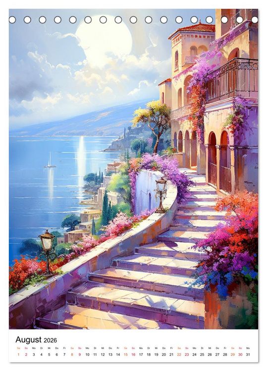Produktbild: Italienische Riviera - wundersch&ouml;ne K&uuml;ste (Tischkalender 2026 DIN A5 hoch), CALVENDO Monatskalender