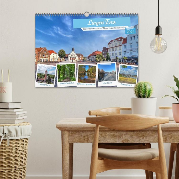 Produktbild: Lingen Ems (Wandkalender 2026 DIN A3 quer), CALVENDO Monatskalender