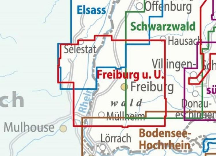 Produktbild: ADFC-Regionalkarte Freiburg und Umgebung 1:75.000, reiß- und wetterfest, GPS-Tracks Download