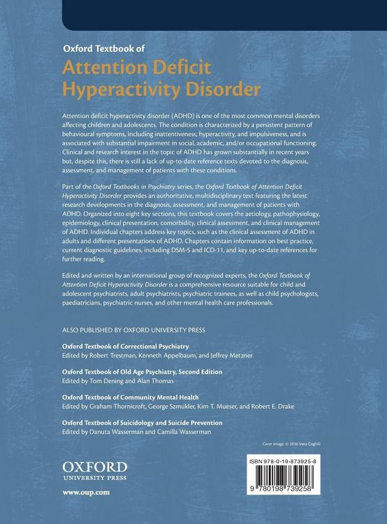Produktbild: Oxford Textbook of Attention Deficit Hyperactivity Disorder