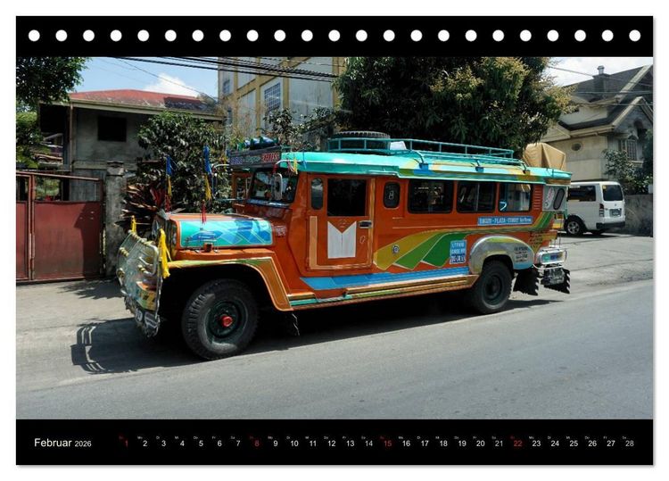Produktbild: Jeepneys (Tischkalender 2026 DIN A5 quer), CALVENDO Monatskalender