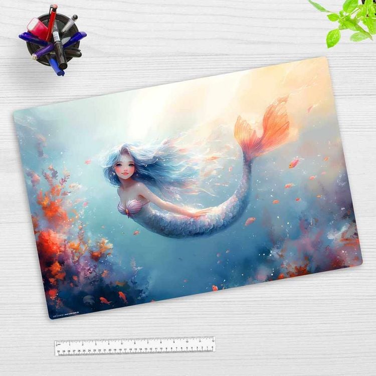 Produktbild: Cover-your-desk Schreibtischunterlage f&uuml;r Kinder Meerjungfrau Mermaid, aus hochwertigem Vinyl, 60 x 40 cm