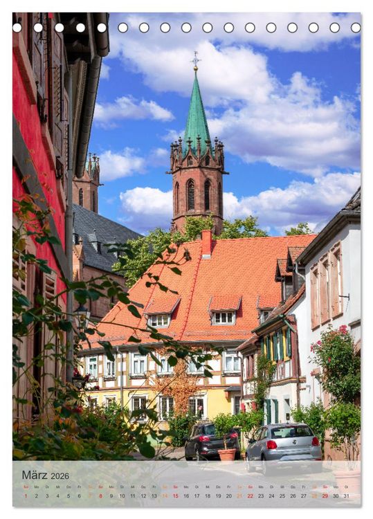 Produktbild: Stadtbummel in Ladenburg - Die R&ouml;mer- und Fachwerk-Stadt (Tischkalender 2026 DIN A5 hoch), CALVENDO Monatskalender