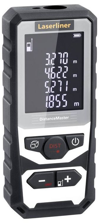 Produktbild: Laser-Entfernungsmesser DistanceMaster 080.982A Typ DistanceMaster Opt. - Lieferumfang 3 x 1,5V LR03 (AAA), Transportb