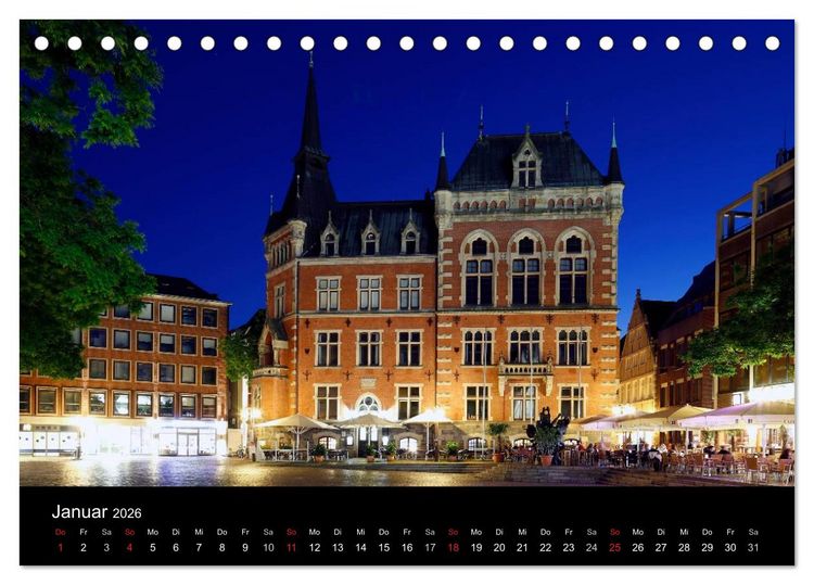 Produktbild: Oldenburg bei Nacht (Tischkalender 2026 DIN A5 quer), CALVENDO Monatskalender