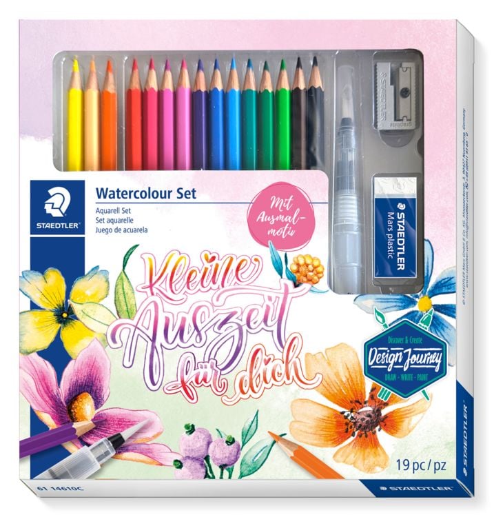 Produktbild: STAEDTLER Gemischtes Aquarell meTime Set, wasservermalbarer Farbstifte, 19er Set