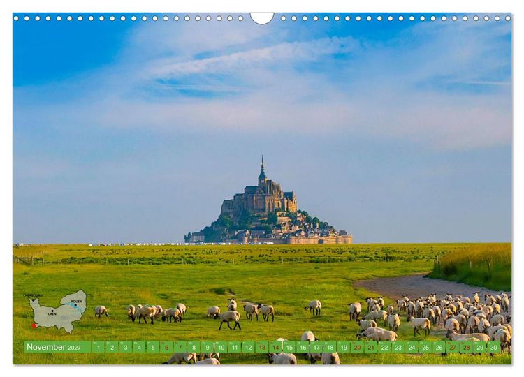 Produktbild: Die K&uuml;sten der Normandie vom Mont Saint-Michel bis &Eacute;tretat (Wandkalender 2027 DIN A3 quer), CALVENDO Monatskalender
