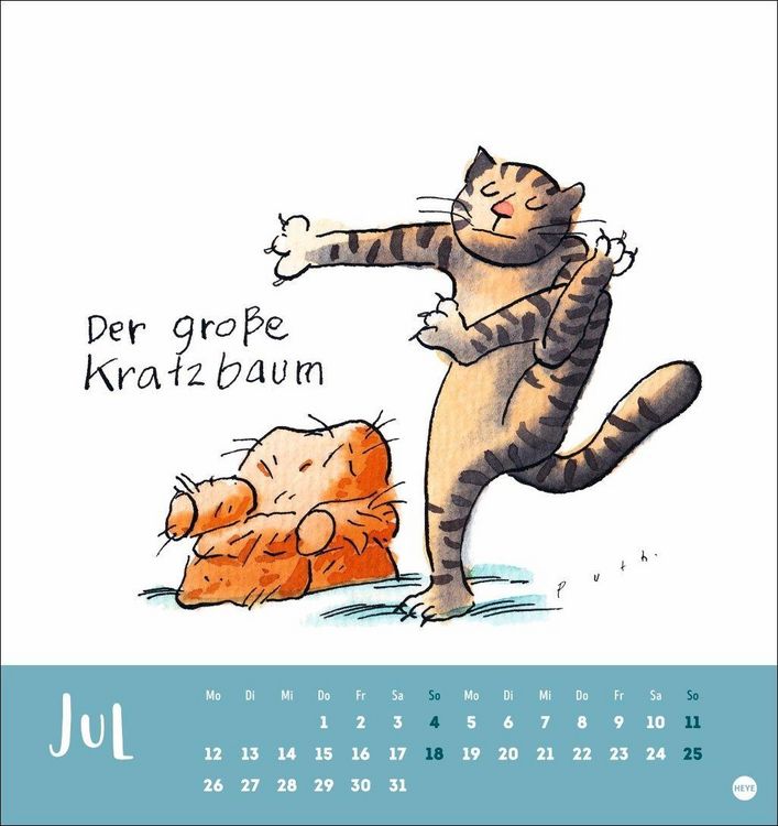 Produktbild: Puth Yoga f&uuml;r die Katz Postkartenkalender 2027