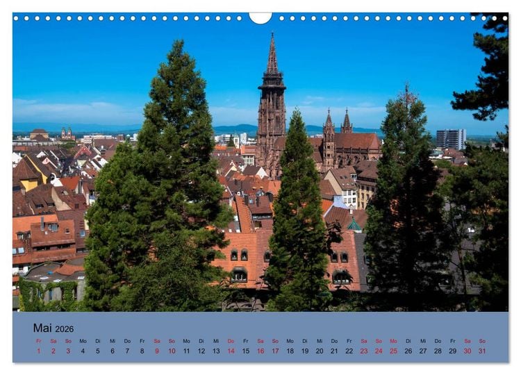 Produktbild: Wundervolles Freiburg (Wandkalender 2026 DIN A3 quer), CALVENDO Monatskalender