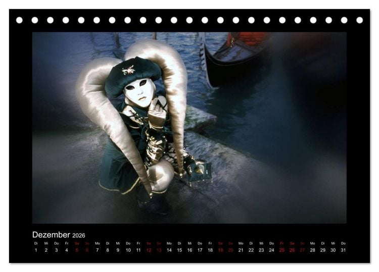 Produktbild: Venezianischer Karneval (Tischkalender 2026 DIN A5 quer), CALVENDO Monatskalender