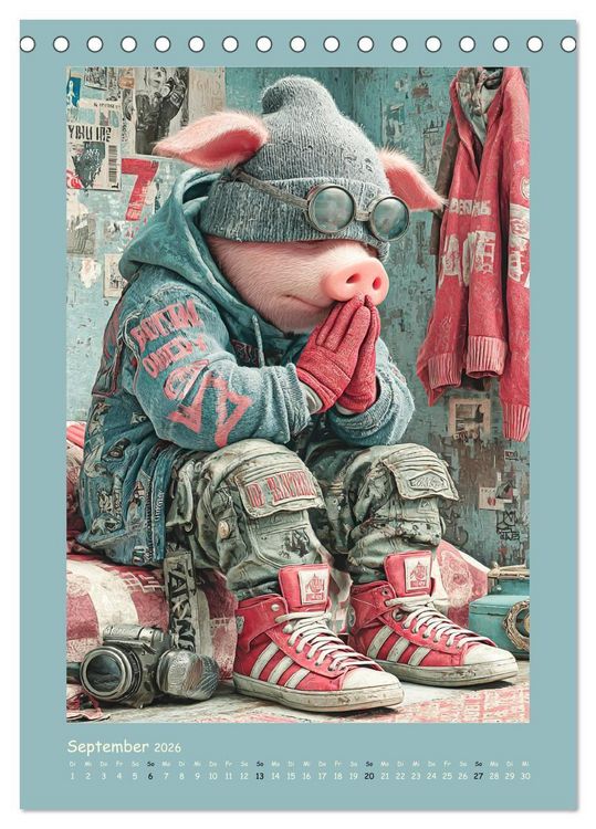 Produktbild: Street Hogz. Charakterschweine mit Haltung (Tischkalender 2026 DIN A5 hoch), CALVENDO Monatskalender