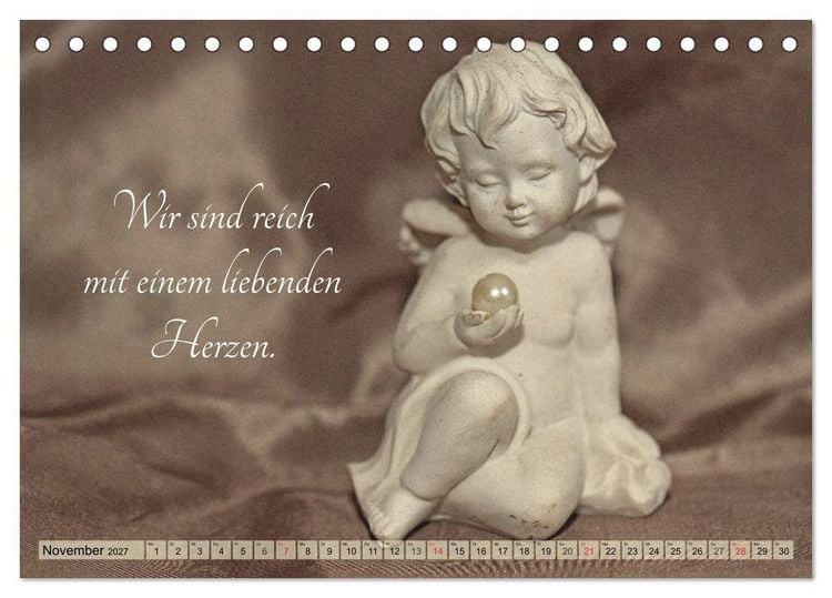 Produktbild: Engel - Die Worte der Liebe (Tischkalender 2027 DIN A5 quer), CALVENDO Monatskalender