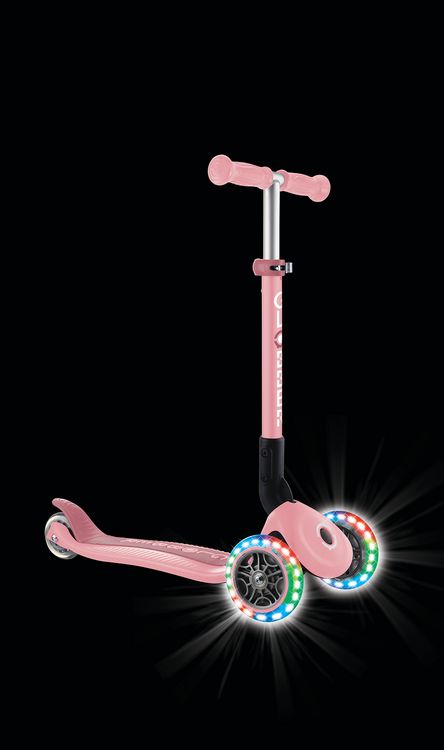 Produktbild: Globber Junior Foldable rosa mit Leuchtrollen