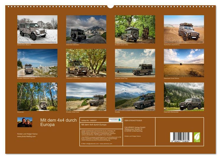 Produktbild: Mit dem 4x4 durch Europa (hochwertiger Premium Wandkalender 2026 DIN A2 quer), Kunstdruck in Hochglanz