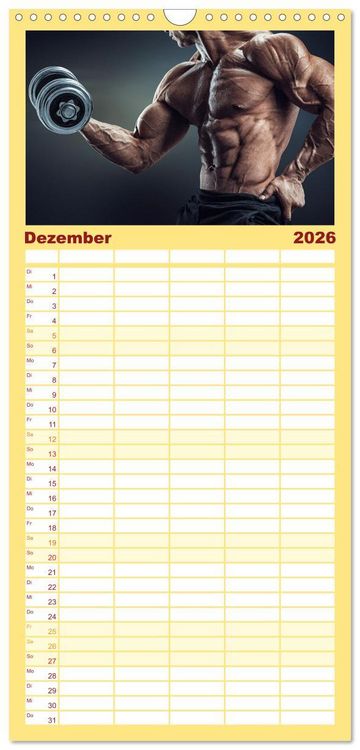 Produktbild: Familienplaner 2026 - Kraftsport mit 5 Spalten (Wandkalender, 21 x 45 cm) CALVENDO
