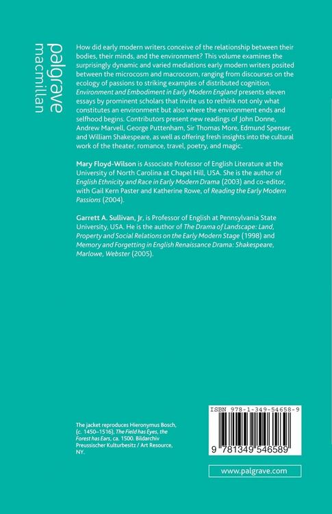Produktbild: Environment and Embodiment in Early Modern England