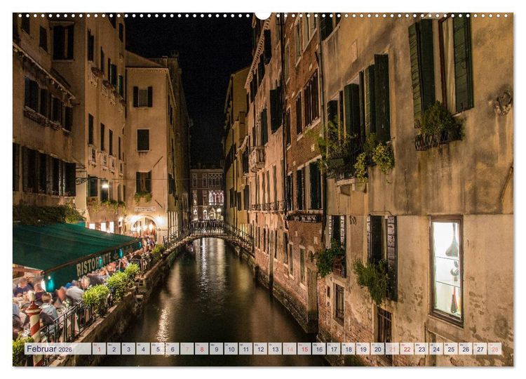 Produktbild: Stilles Venedig wenn es Nacht wird (Wandkalender 2026 DIN A2 quer), CALVENDO Monatskalender