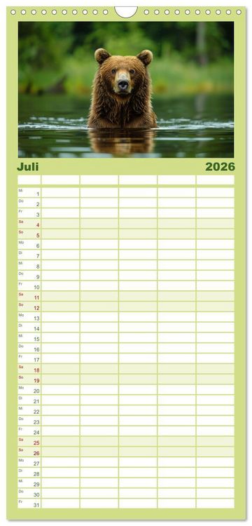 Produktbild: Familienplaner 2026 - Wildes B&auml;renland mit 5 Spalten (Wandkalender, 21 x 45 cm) CALVENDO