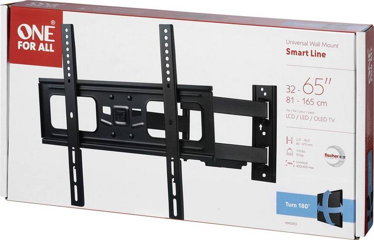 Produktbild: One For All WM 2453 TV-Wandhalterung 81,3 cm (32") - 165,1 cm (65") Drehbar, Neigbar, Schwenkbar, Ausziehbar