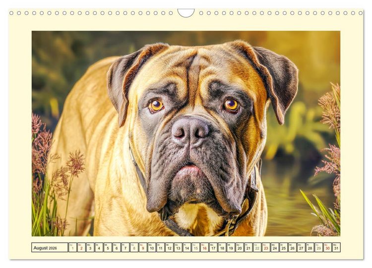 Produktbild: Bullmastiff im Portr&auml;t. Kraftvolle Hunde mit sanftem Wesen (Wandkalender 2026 DIN A3 quer), CALVENDO Monatskalender