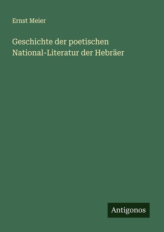 Produktbild: Geschichte der poetischen National-Literatur der Hebr&auml;er