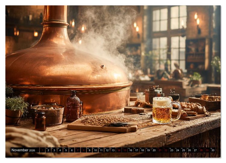 Produktbild: Bier im Blut - Ma&szlig; f&uuml;r Ma&szlig; durchs M&auml;nnerjahr (Wandkalender 2026 DIN A2 quer), CALVENDO Monatskalender