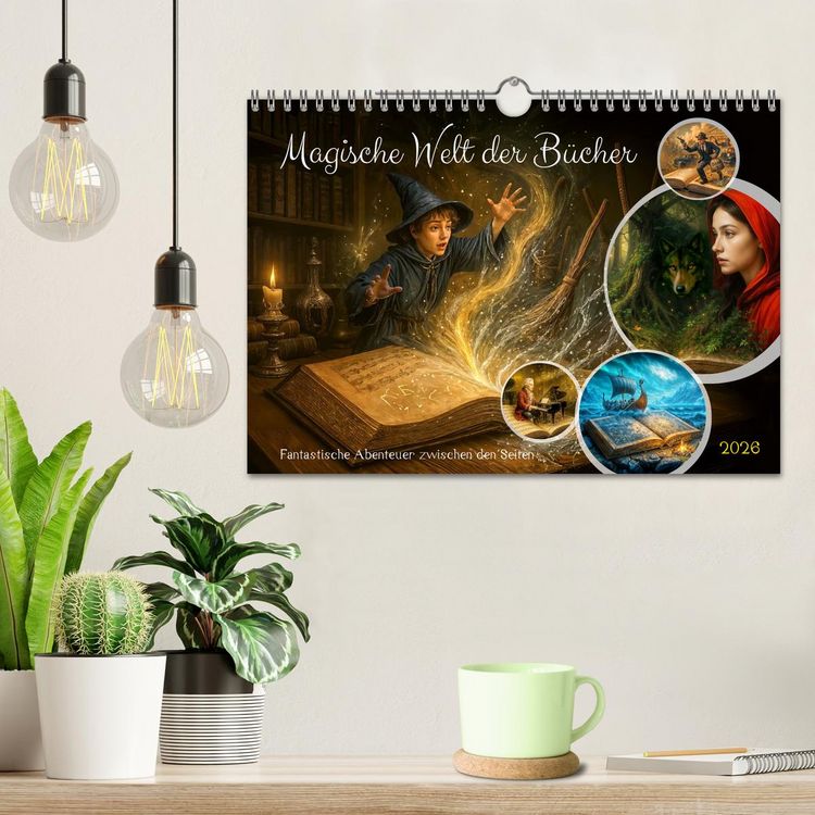 Produktbild: Magische Welt der B&uuml;cher - Fantastische Abenteuer zwischen den Seiten (Wandkalender 2026 DIN A4 quer), CALVENDO Monatskalender
