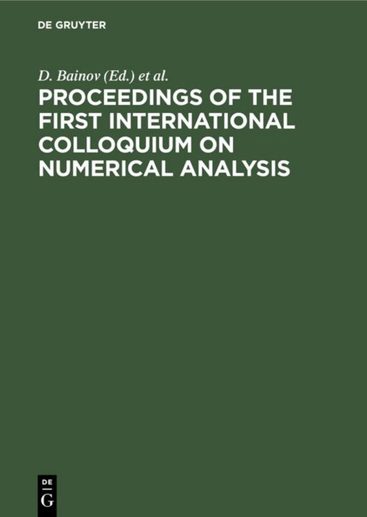Produktbild: Proceedings of the First International Colloquium on Numerical Analysis